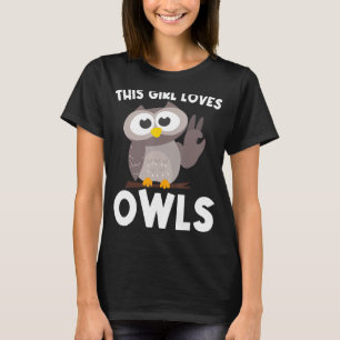 Owl For Girls Women Owls Nocturnal Birds Of Prey T-Shirt
