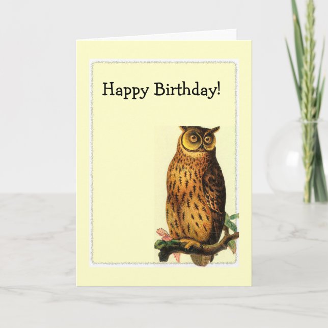 Owl Frame, Happy Birthday! Card (Front)