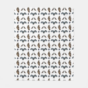 Owl Frenzy Fleece Blanket (choose colour)