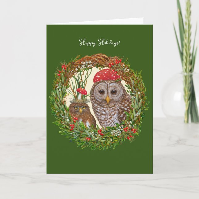 Owl Friends holiday card (Front)