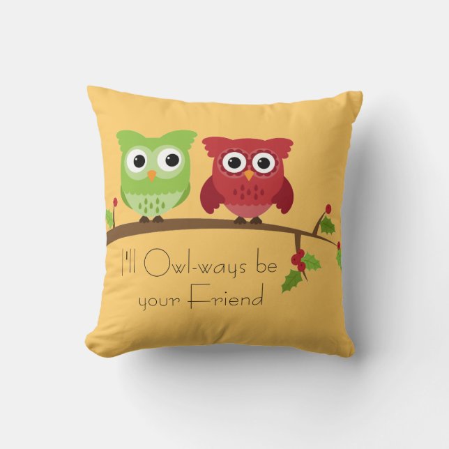 Owl Friends Pillow (Front)