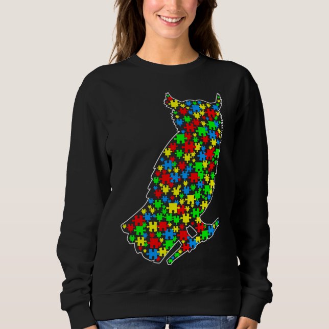 Owl Funny Puzzle Animals Autism Awareness Sweatshirt (Front)