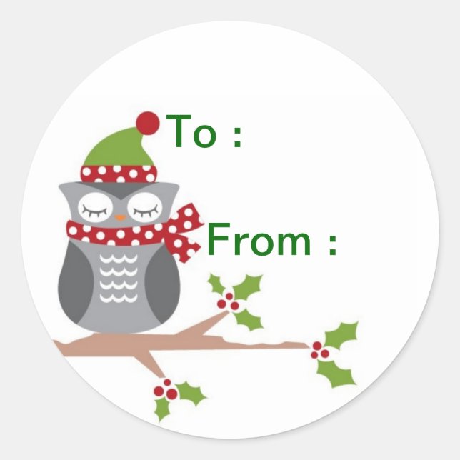 Owl gift label (Front)