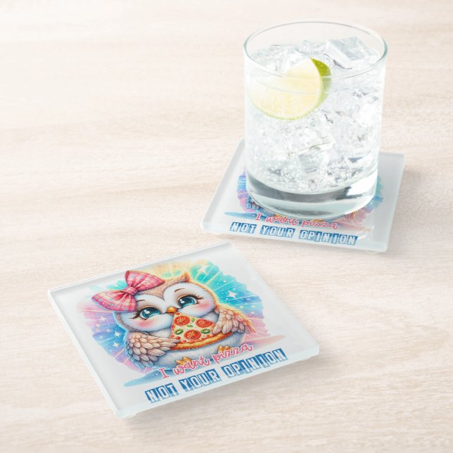 Owl Glass Coaster (Angled)
