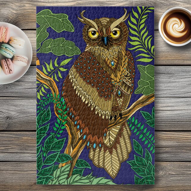 Owl Green Forest Leaves Jigsaw Puzzle (Creator Uploaded)