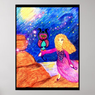 Owl Guardian Illustration by Carol Zeock Poster