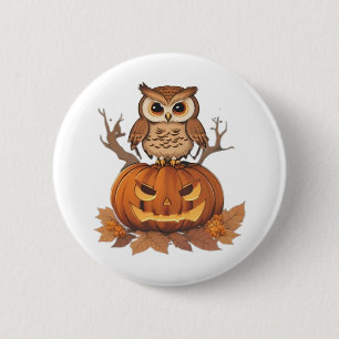 owl Halloween 6 Cm Round Badge