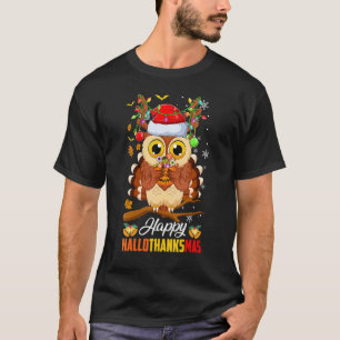 Owl Halloween Thanksgiving Christmas Happy Halloth T-Shirt
