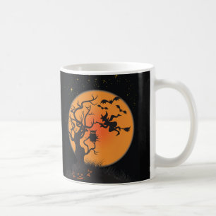 Owl Has Batty Witch Fly By For Halloween Mug
