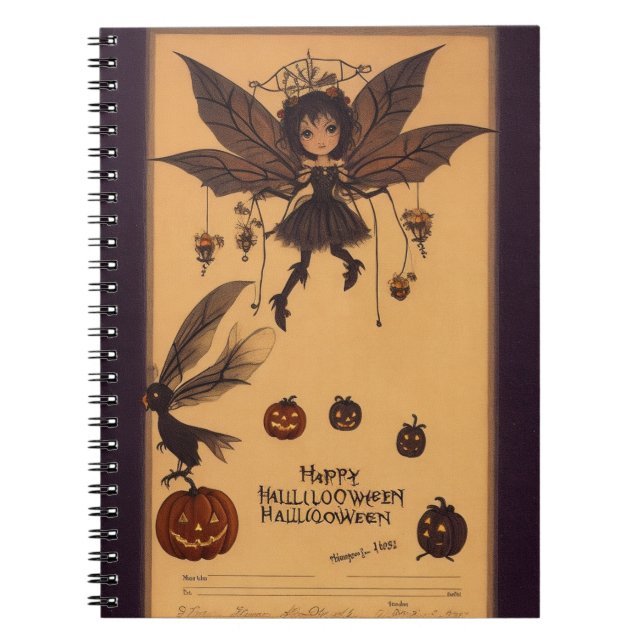 Owl Hauntings Spooky Halloween Notebook (Front)