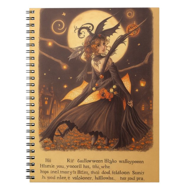 Owl Hauntings Spooky Halloween Notebook (Front)