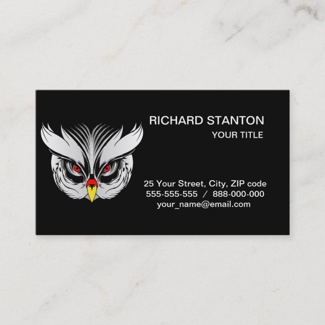 Owl head business card (Front)