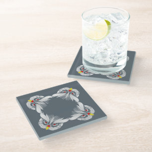 Owl head glass coaster
