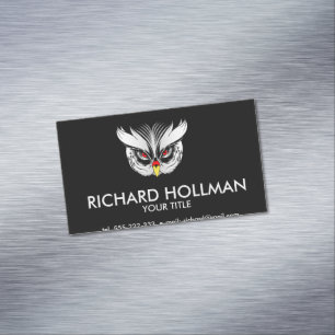Owl head magnetic business card