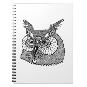 Owl Head Zendoodle Spiral Notebook