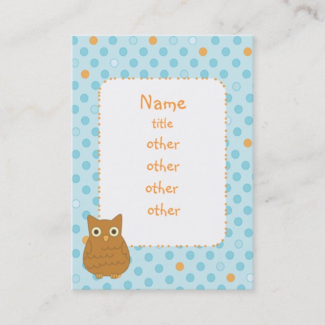 Owl Heart Tree Business Card (Front)