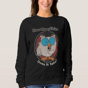 Owl How Many Licks Does It Take Retro Vintage Sweatshirt