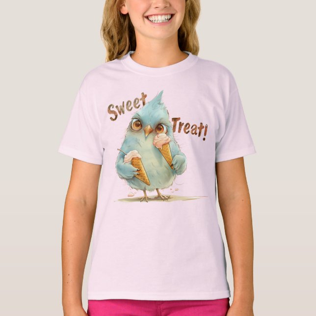 Owl Ice Cream Sweet Treat T-Shirt (Front)