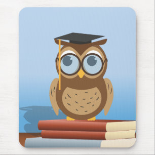Owl illustration mouse pad
