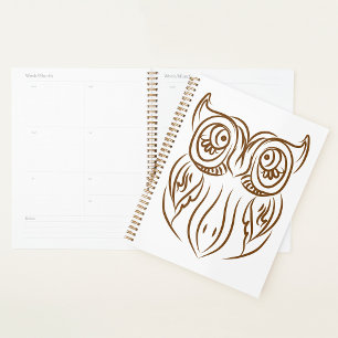 Owl Illustration Spiral Planner