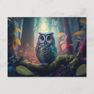 Owl in a Forest Postcard