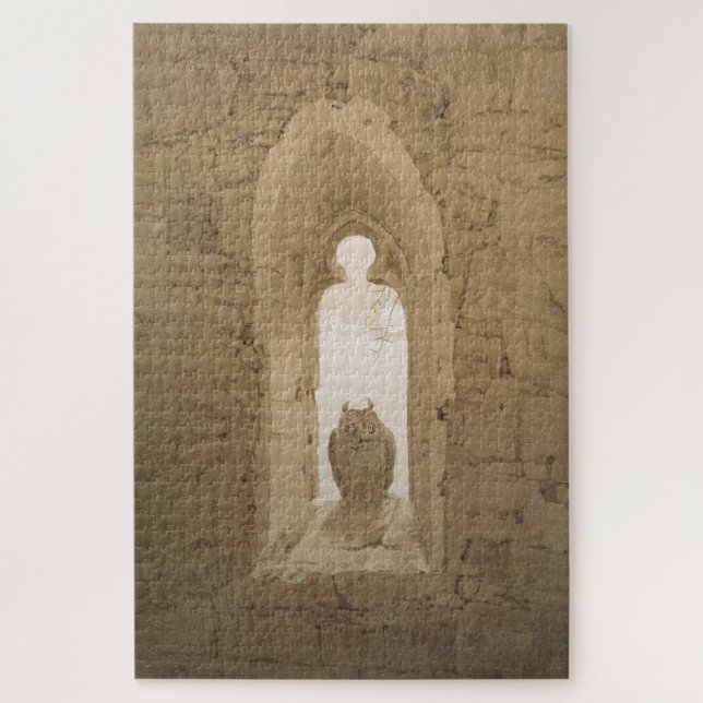 Owl in a Gothic Window – Caspar David Friedrich Jigsaw Puzzle (Vertical)