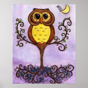 Owl in a Tree Poster