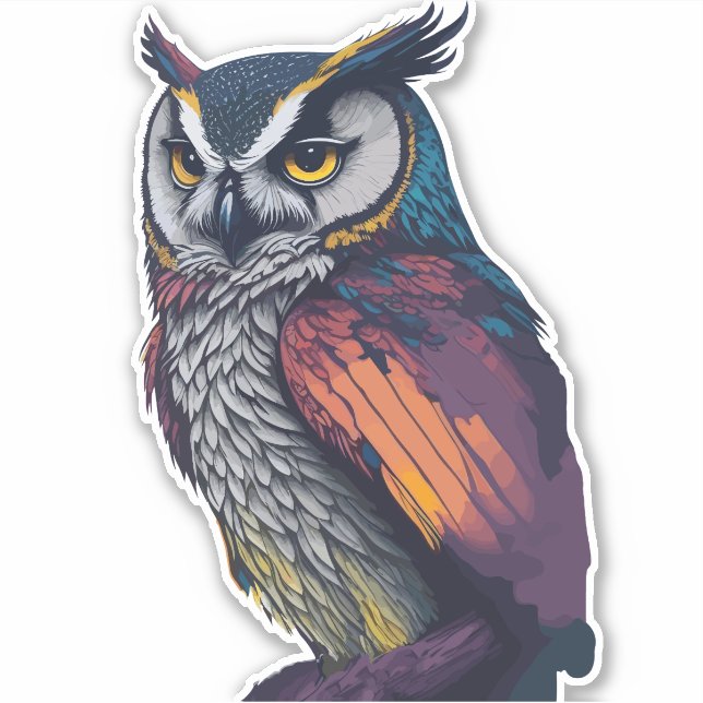 Owl in bright colours (Front)