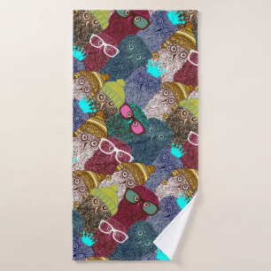 Owl in crown bath towel