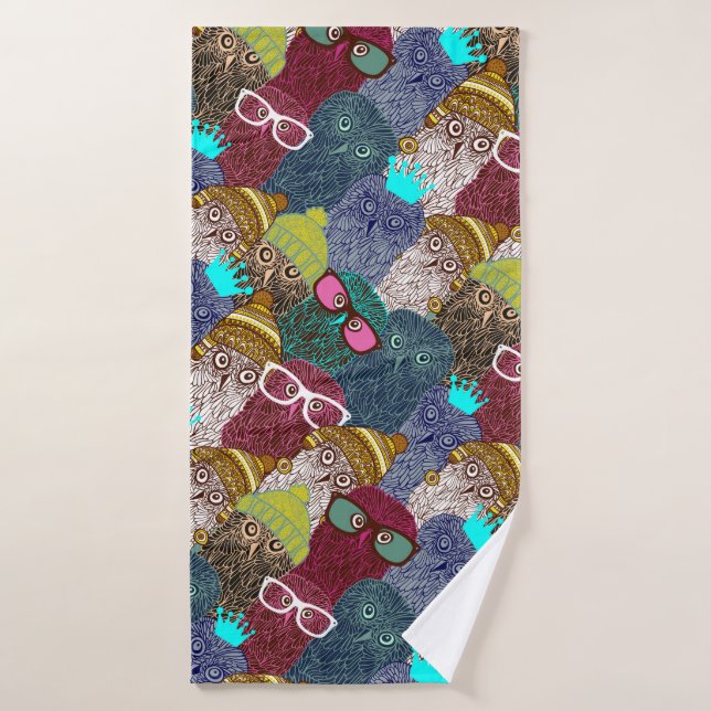 Owl in crown bath towel (Bath Towel)