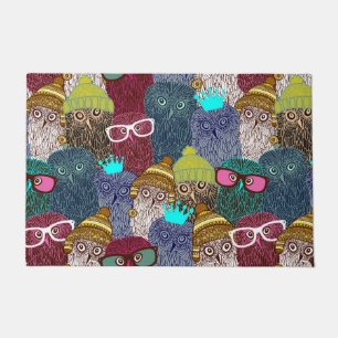 Owl in crown doormat