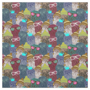 Owl in crown fabric