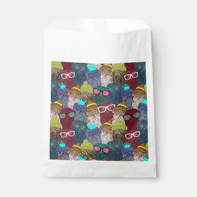 Owl in crown favour bags (Front)