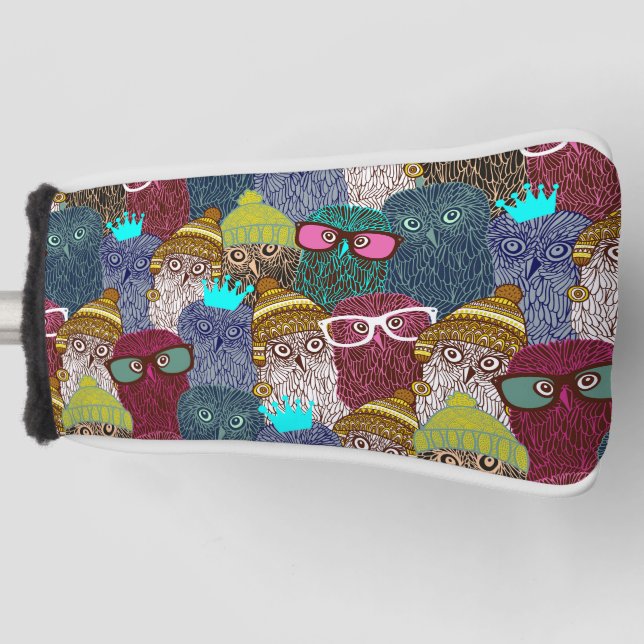 Owl in crown golf head cover (Front)