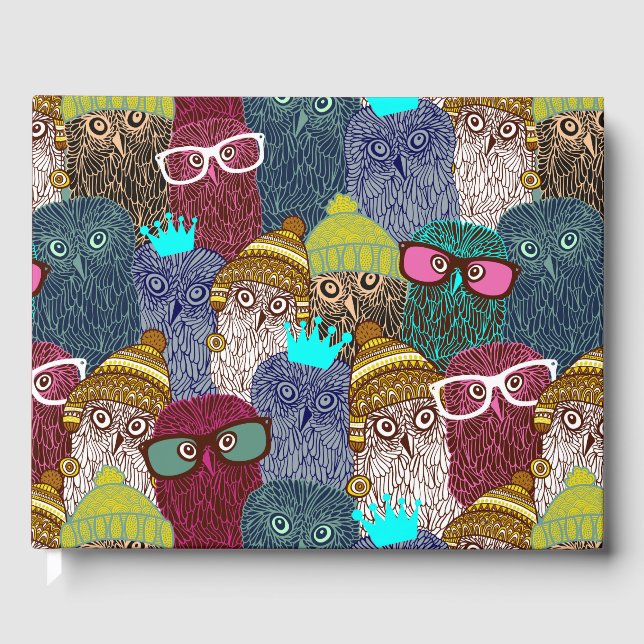 Owl in crown guest book (Front)