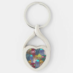 Owl in crown key ring