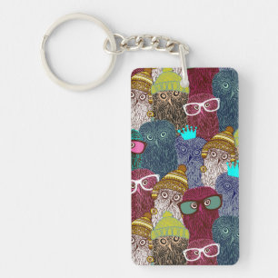 Owl in crown key ring