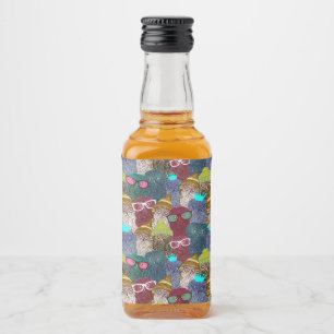 Owl in crown liquor bottle label