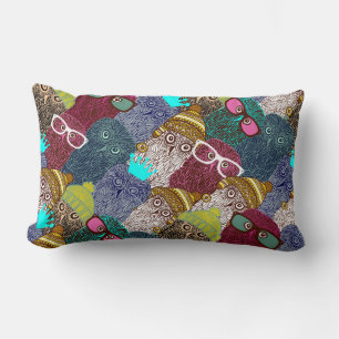 Owl in crown lumbar cushion