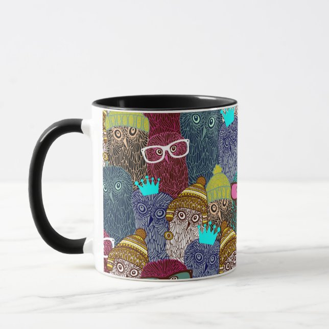 Owl in crown mug (Left)