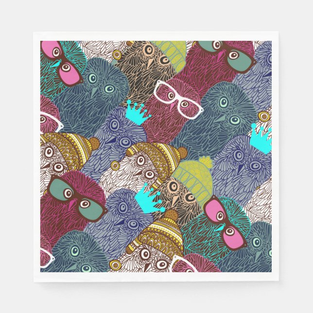 Owl in crown napkin (Front)