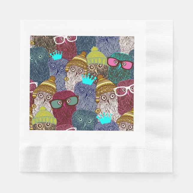 Owl in crown napkin (Front)