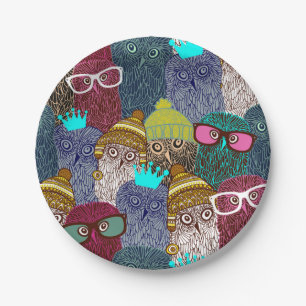Owl in crown paper plate