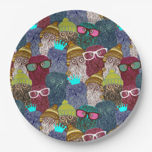 Owl in crown paper plate