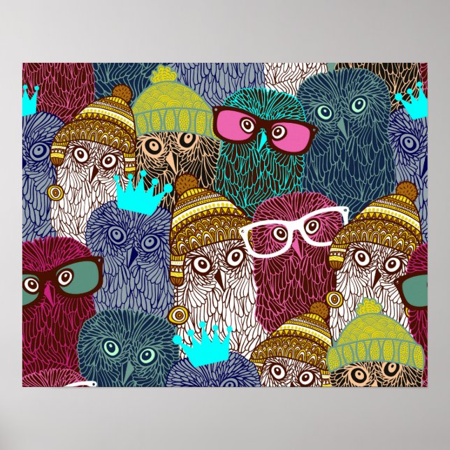 Owl in crown poster (Front)