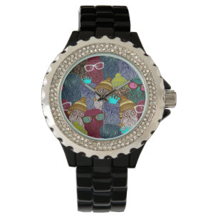 Owl in crown watch