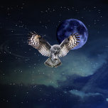 Owl in Flight Belt Buckles<br><div class="desc">Amazing wildlife. The great grey owl or great grey owl is a very large owl,  documented as the world's largest species of owl by length. Owl in flight,  dark sky with stars and blue moon.</div>