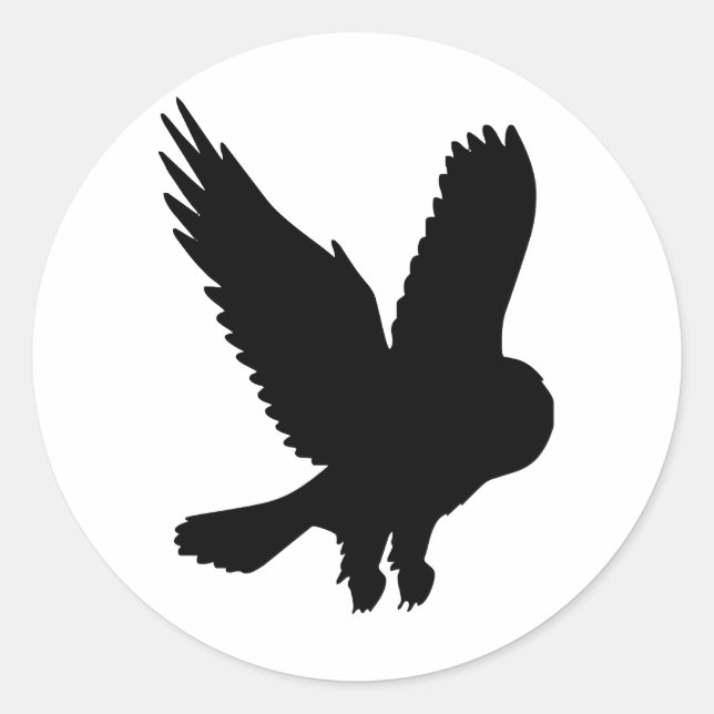 Owl in Flight Classic Round Sticker (Front)