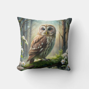 Owl in Forest Cushion