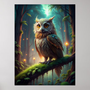 Owl in Forest Poster